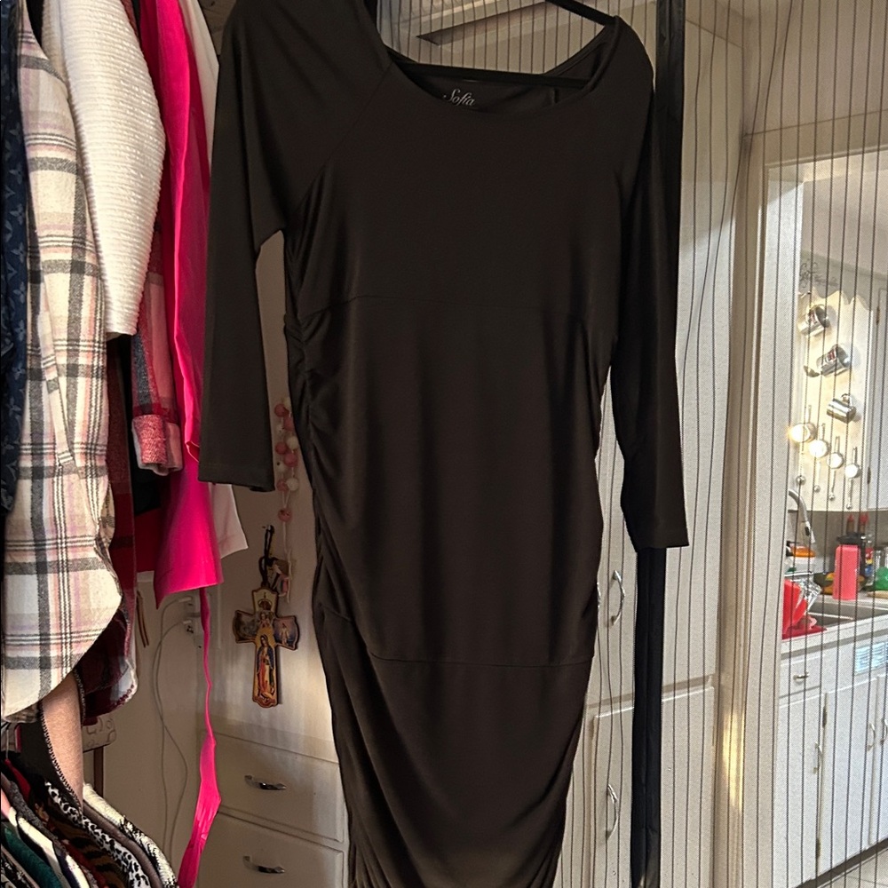 Sofia by Sofia Vergara Elegant Black Long Sleeve Dress